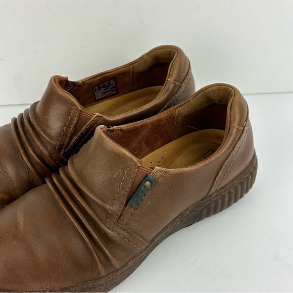 CLARKS WOMENS SHOES 7 MAGNOLIA FAYE DARK TAN LEATHER Shoes Comfort - Picture 3 of 8